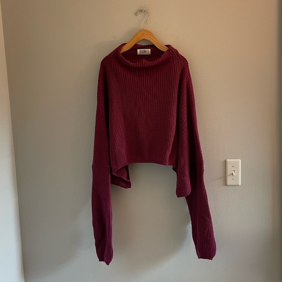 Women seek the label red oversized cowl sweater small - Picture 1 of 6